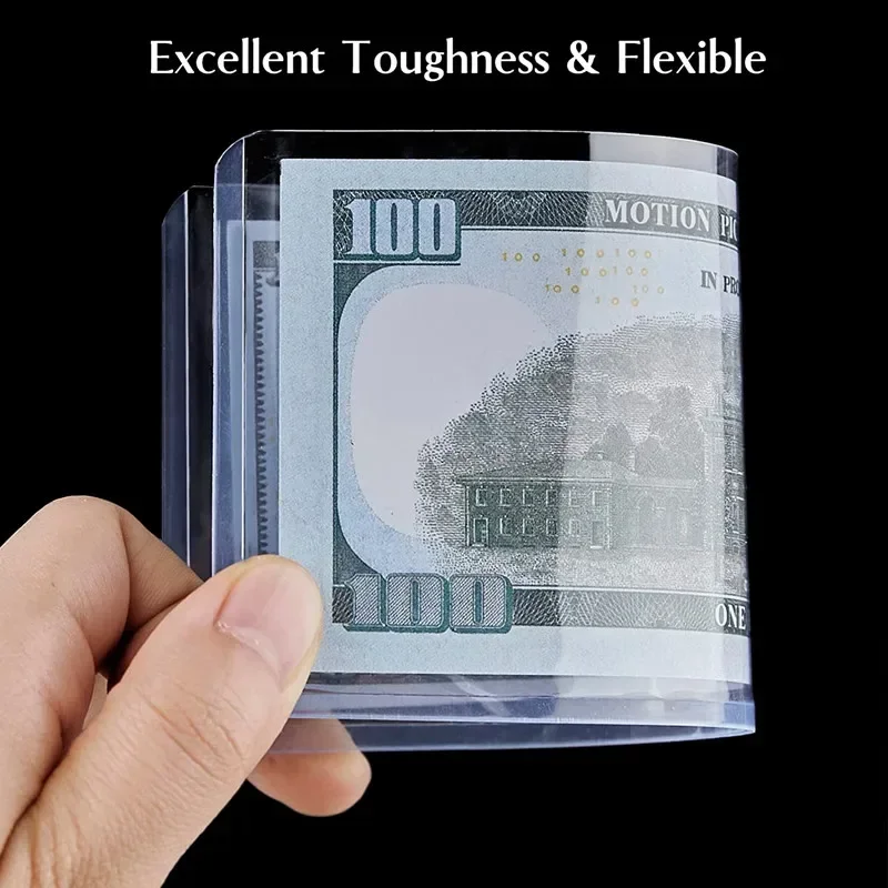 17.3*7.5CM 5/10pcs PVC Protective Sleeve Transparent Hard Plastic Banknote Display for General Banknote Protection Supplies