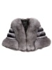 Frauen echte Rex Kaninchen fell Bankett Schal Chinchilla Cape Poncho mit echtem Fuchs Fell echte Pelz mäntel verdickte Wärme flauschig #6