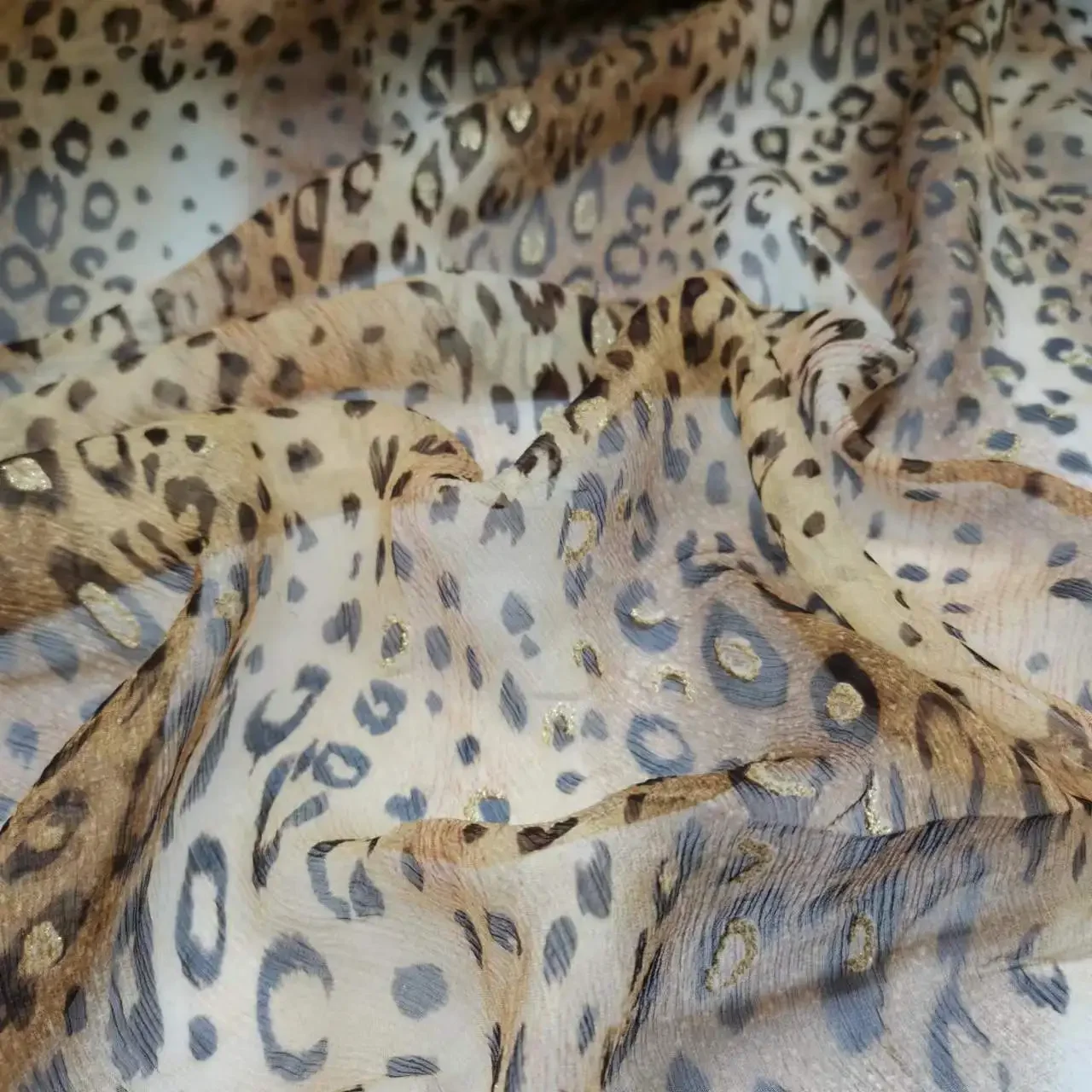 Big Deal Silk Fabric Animal Skin Pattern Fabric By Meter Silk Chiffon for Dress Scarf Material