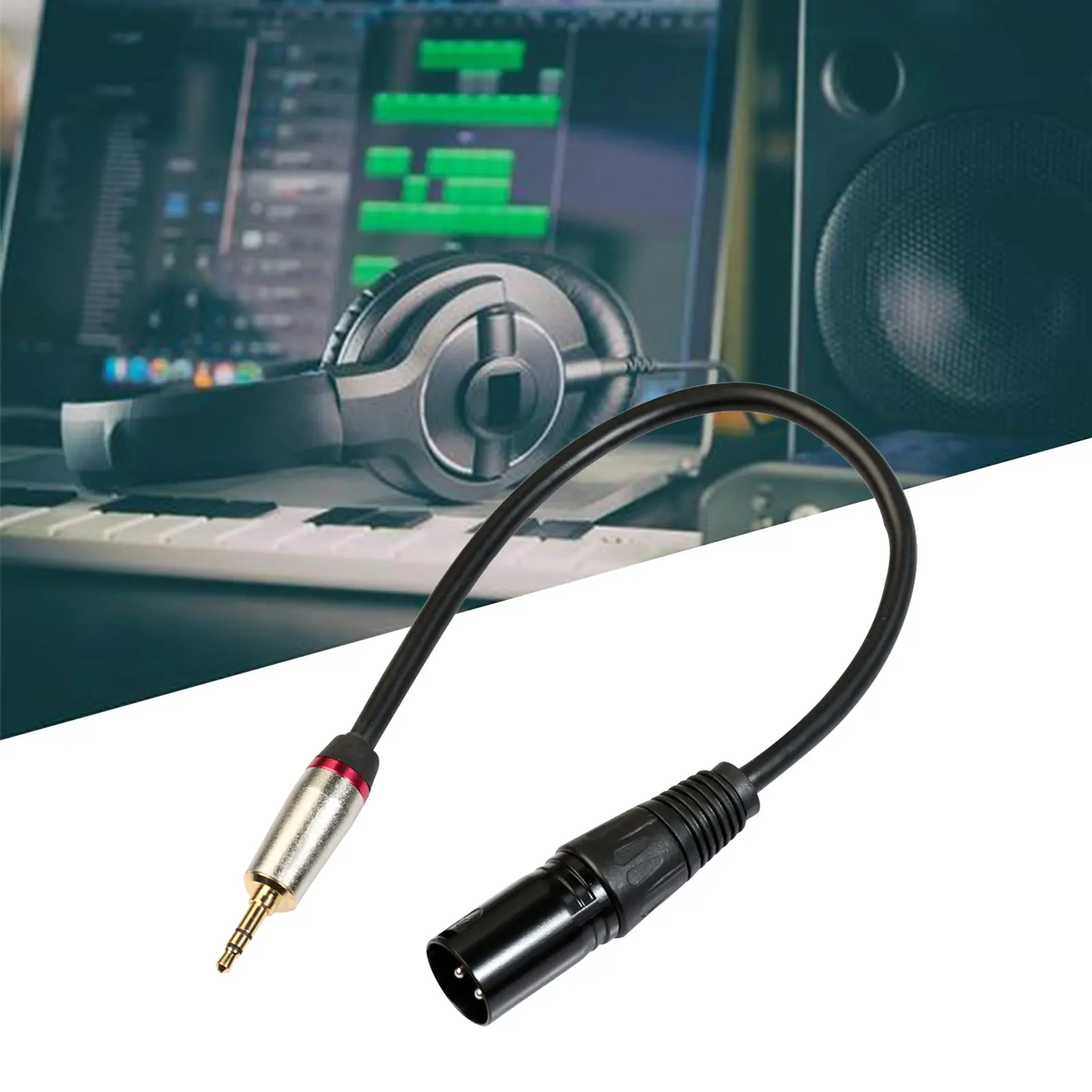 3.5mm na kabel XLR 0.3m, 3 gniazdo wtykowe na XLR, męska wtyczka Stereo 3.5 na XLR, konwerter męski, Adapter Audio, trwałe złącze mikrofonu