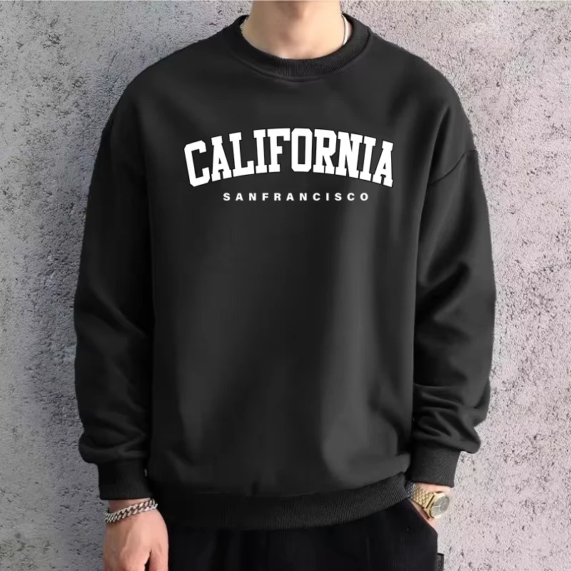 

High Quality Hot Sales Simplicity Men's Sweatshirts Daily Casual Autumn Winter Print O-Neck Man Popular Sports Pullover Jogging