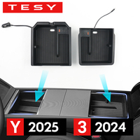 for Tesla Model Y Juniper Launch 2025 Model 3 Highland 2024 Console Armrest Storage Organizer USB Type-C Charger Expansion dock