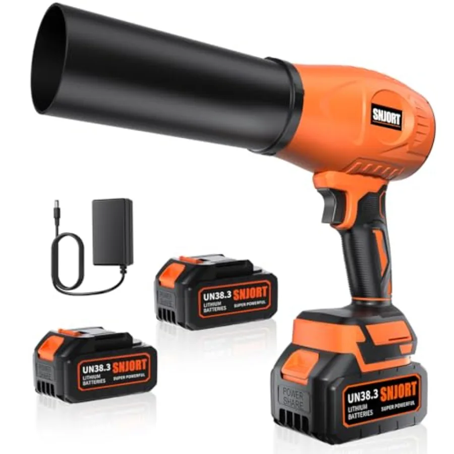 

Аккумуляторная воздуходувка для листьев с зарядным устройством, 980 000 об/мин, удлиненная насадка, легкая ручная воздуходувка для уборки листьев с патио