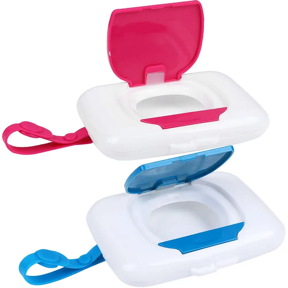 2 Pcs Portable Wipe Box Baby Dispenser Wet Wipes Container Holder Outdoor Reusable Refillable