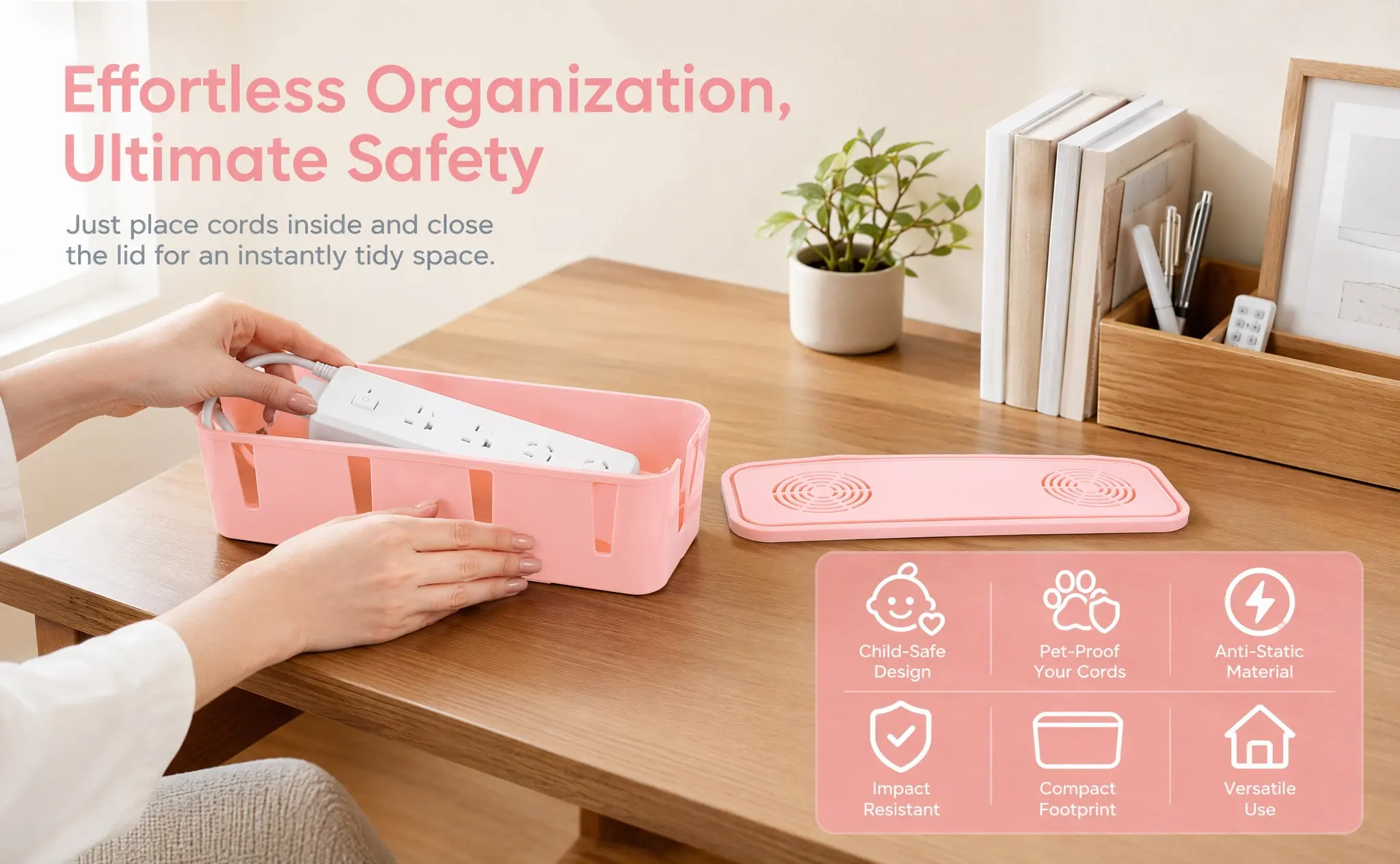 Plug Socket Safety Strip Storage Cable Wire Organizer Anti-Static Pet Proof Dust Waterproof Cord Box Home Office