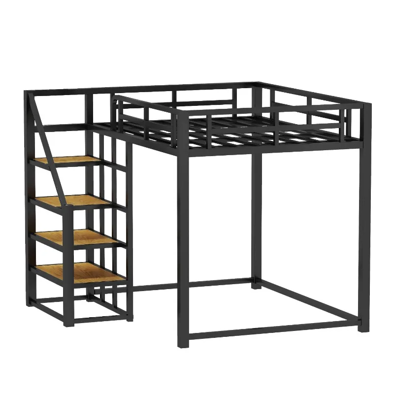 Factory Direct Sales Wrought Iron Bed on The Bottom of The Empty Small Apartment Duplex Second Floor Bed Bunk Bed Thickened