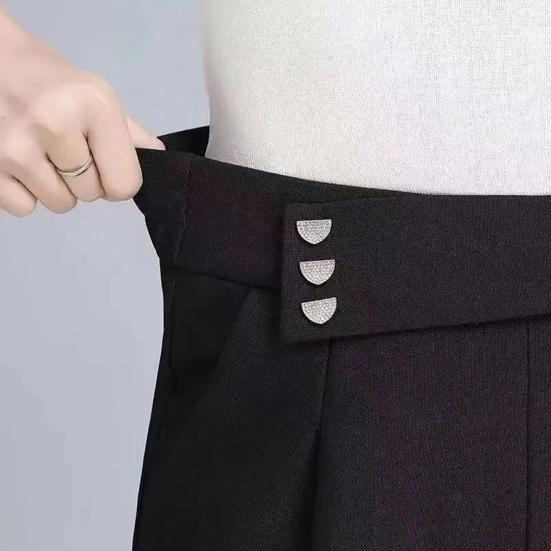 Women's Summer Black Skirt Shorts Korean Fashion New High Waist Ice Silk Loose Bottoms Sports Casual Thin Wide Leg Short Pants