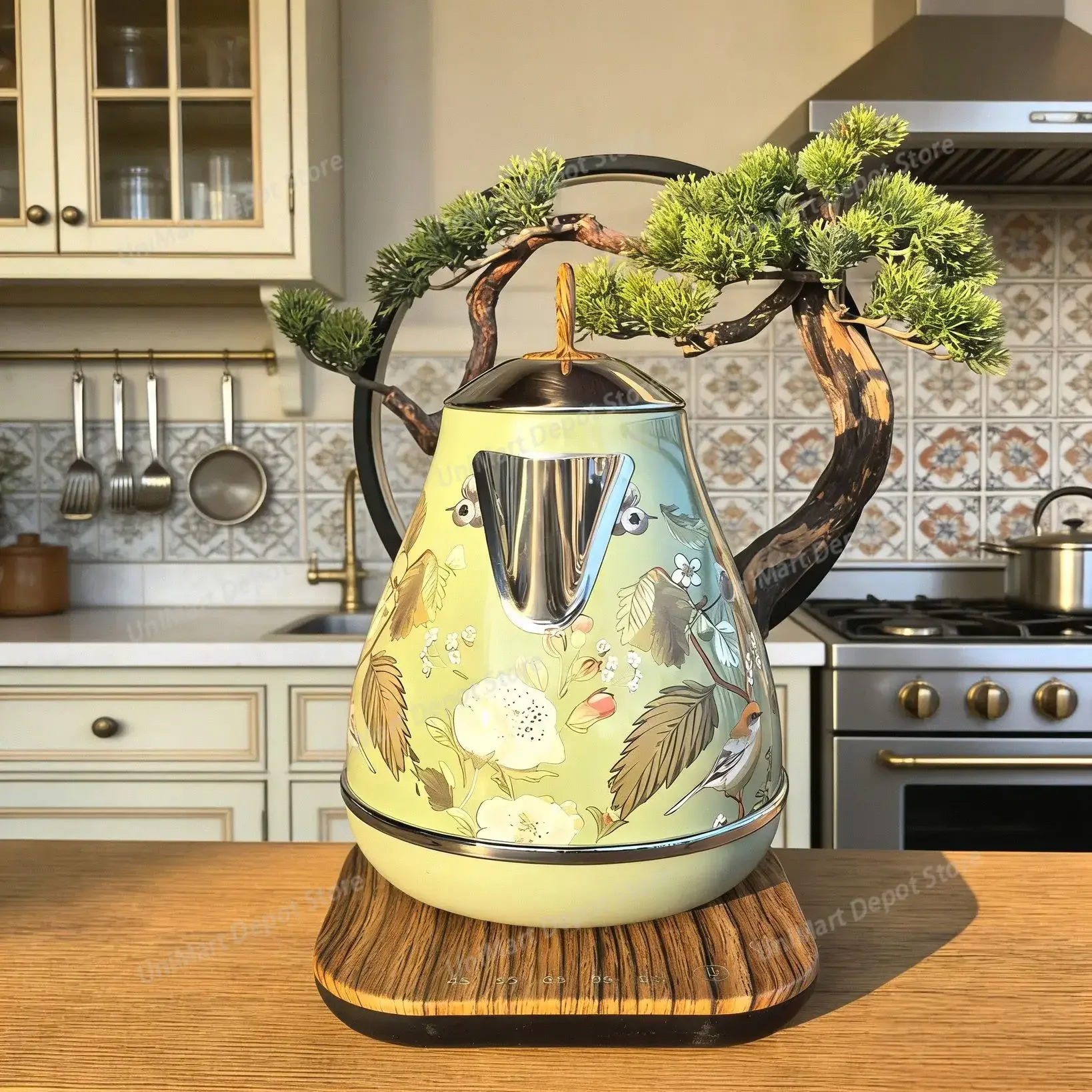 1.7L Home Retro Electric Kettle, 304 Stainless Steel Water Boiler, Temperature Control Teapot, Auto Keep Warm 1850W