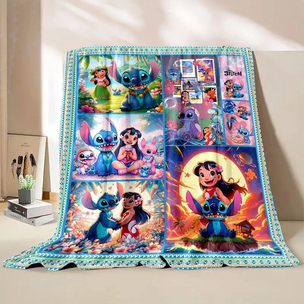 Disney Lilo & Stitch Printed Soft Fluffy Throw Blanket Air Condition Sleeping Cover Bedding Throws Bed Sheet for Kid Gift Dumbo