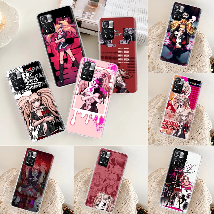 Anime DANGANRONPA Junko enoshima Phone Case For Xiaomi Redmi Note 13 Pro + 5G 10 10A 10C 12 12C 9 9A 9C 9T 8 8A 7 7A 6 Pro S2 6A