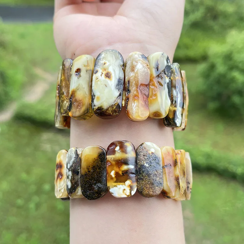 Yoowei Baltic Medical Amber Bracelet for Adult Original Handmade Fashion Diy Healing Yellow Amber Jewelry Accessories Wholesale