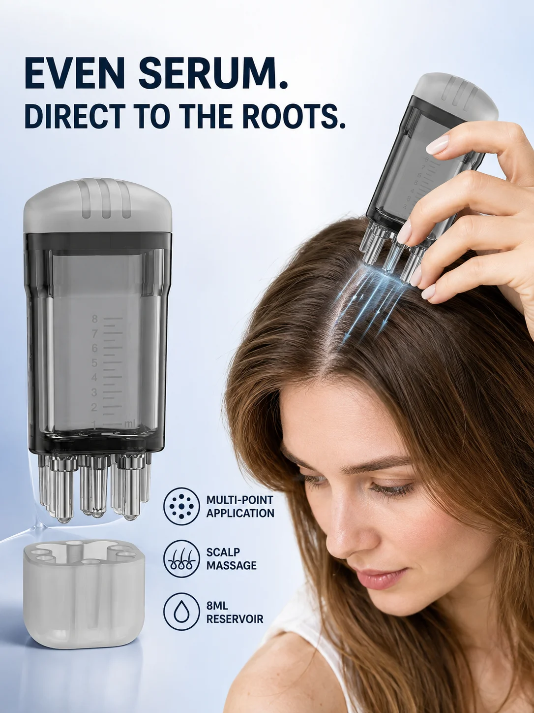 Leak-Proof Scalp Applicator Comb with Hair Growth Serum Set Sealed Oil Reservoir Portable Hair Care Tool Bundle