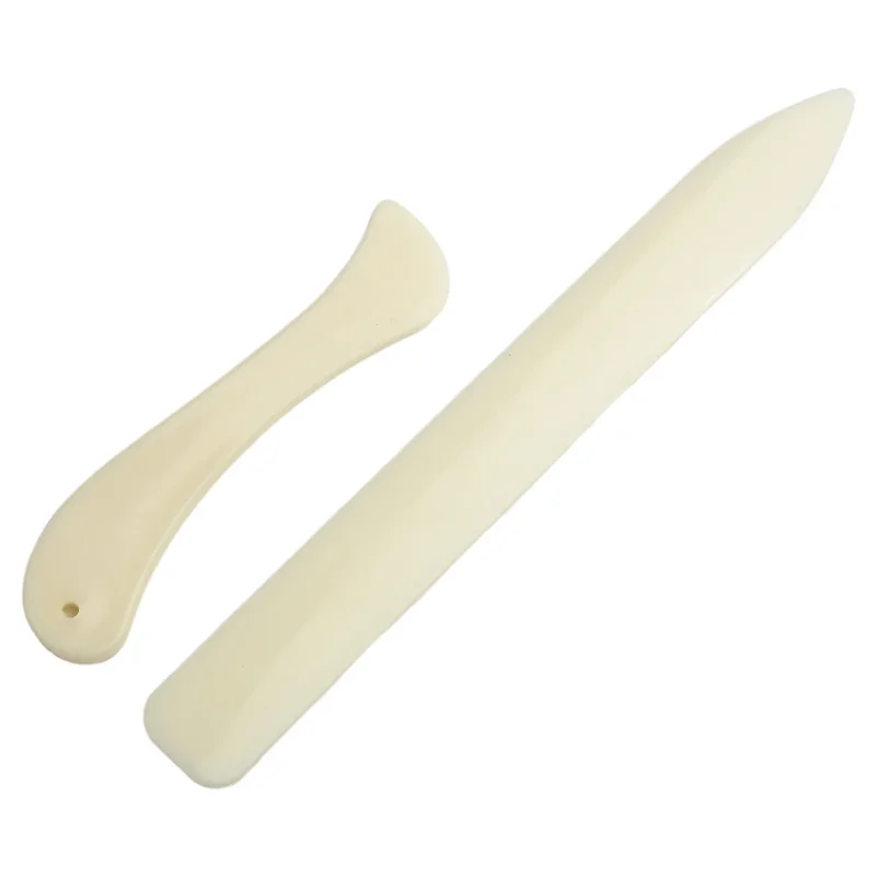 2set Leather Working Tool Bone Folder For Leather Craft Scoring Folding Creasing Edges Paper Plastic Handmade Sewing Tools Part