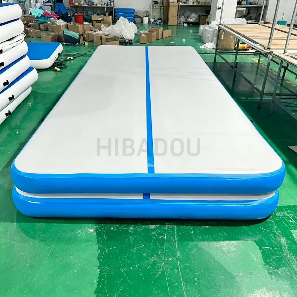 5x2x0.2m Inflatable Air Gymnastics Mat Training Mats 8 inches Thickness Gymnastics Tracks for Home Use/Tumble/Gym/Yoga/Water F