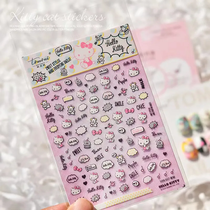 1 sheet tomoni Nail Art 3D Japanese Sanrio Cute cartoon hellokitty Hello Kitty Nail sticker SAN Series 027