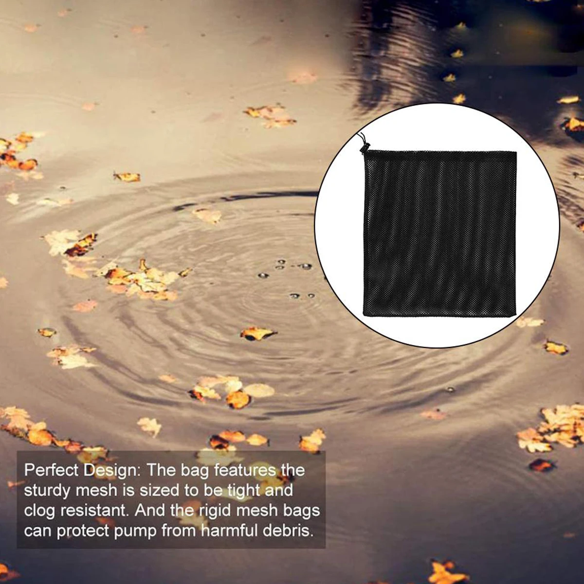 Water Pump Filter Mesh Bag Anti-clog Barrier Protector with Drawstring Reusable Filter Pond Biological leaf Rubbish
