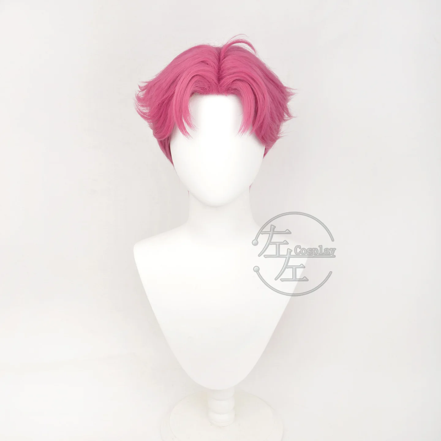 Sajaboys Abby Cosplay Wigs KPop Demon Hunters Role Wigs Male Pink Synthetic Hair Halloween Stage Performance Costume Accessories
