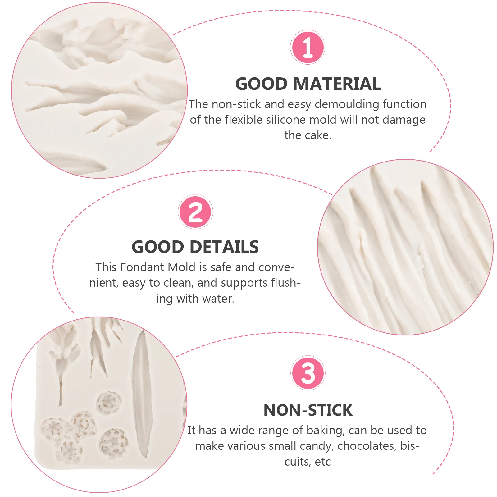 

Decorative Silicone Fondant Mold Safe Non-Stick Baking Tool Flexible Kitchen Mold for Cake Cookie Chocolate DIY Baking Molds