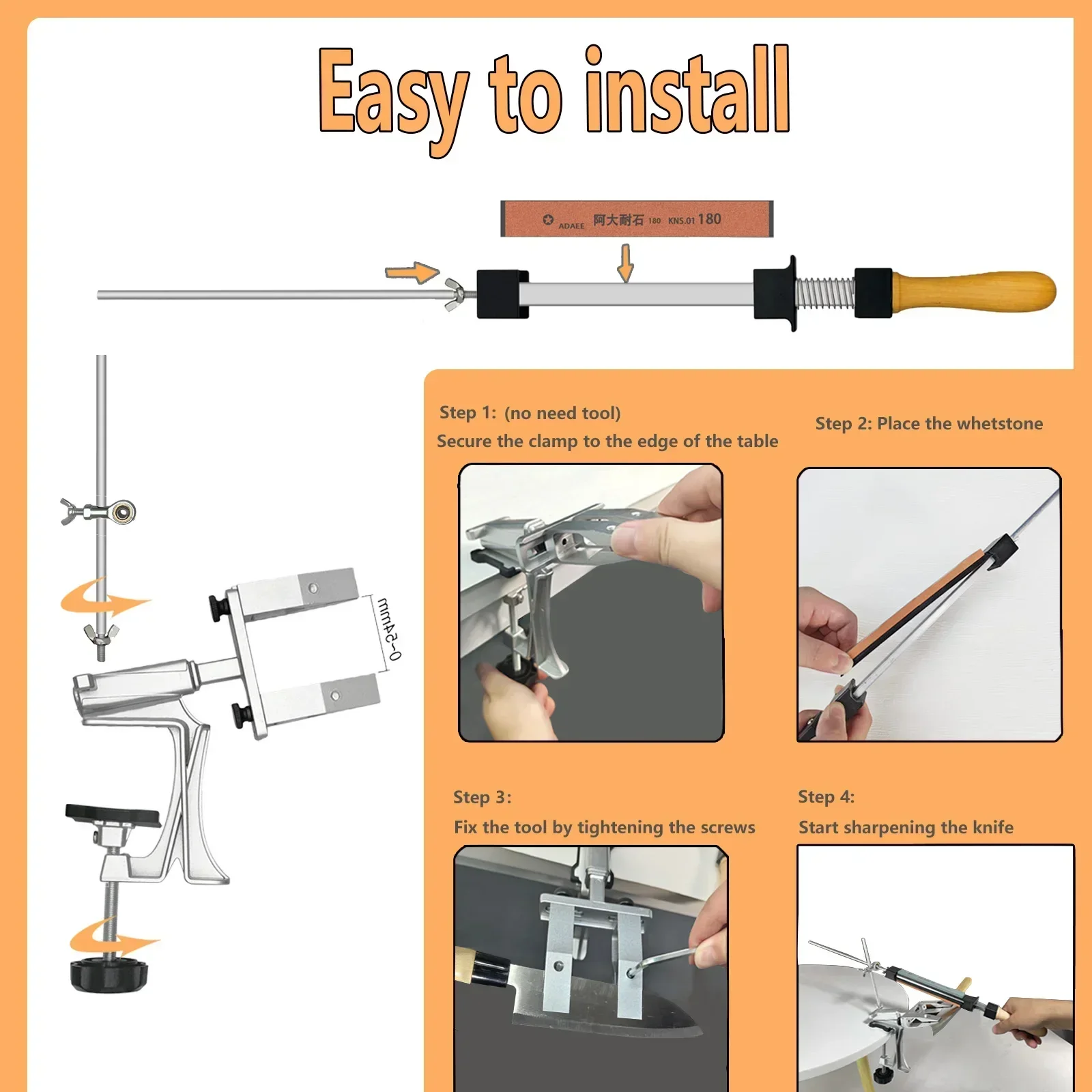 プロのナイフ研ぎ器,固定角度,研ぎ石,キッチン研ぎシステム,ダイヤモンド,研ぎ工具