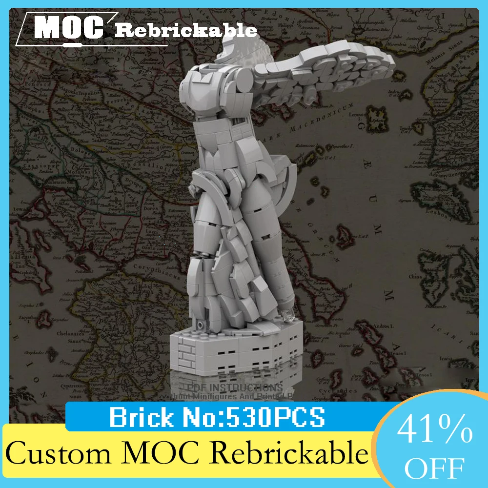 Blocchi di costruzione personalizzati Samothrace dea della vittoria MOC Art Statue decorazione fai da te compleanno regalo di natale ragazzo 526