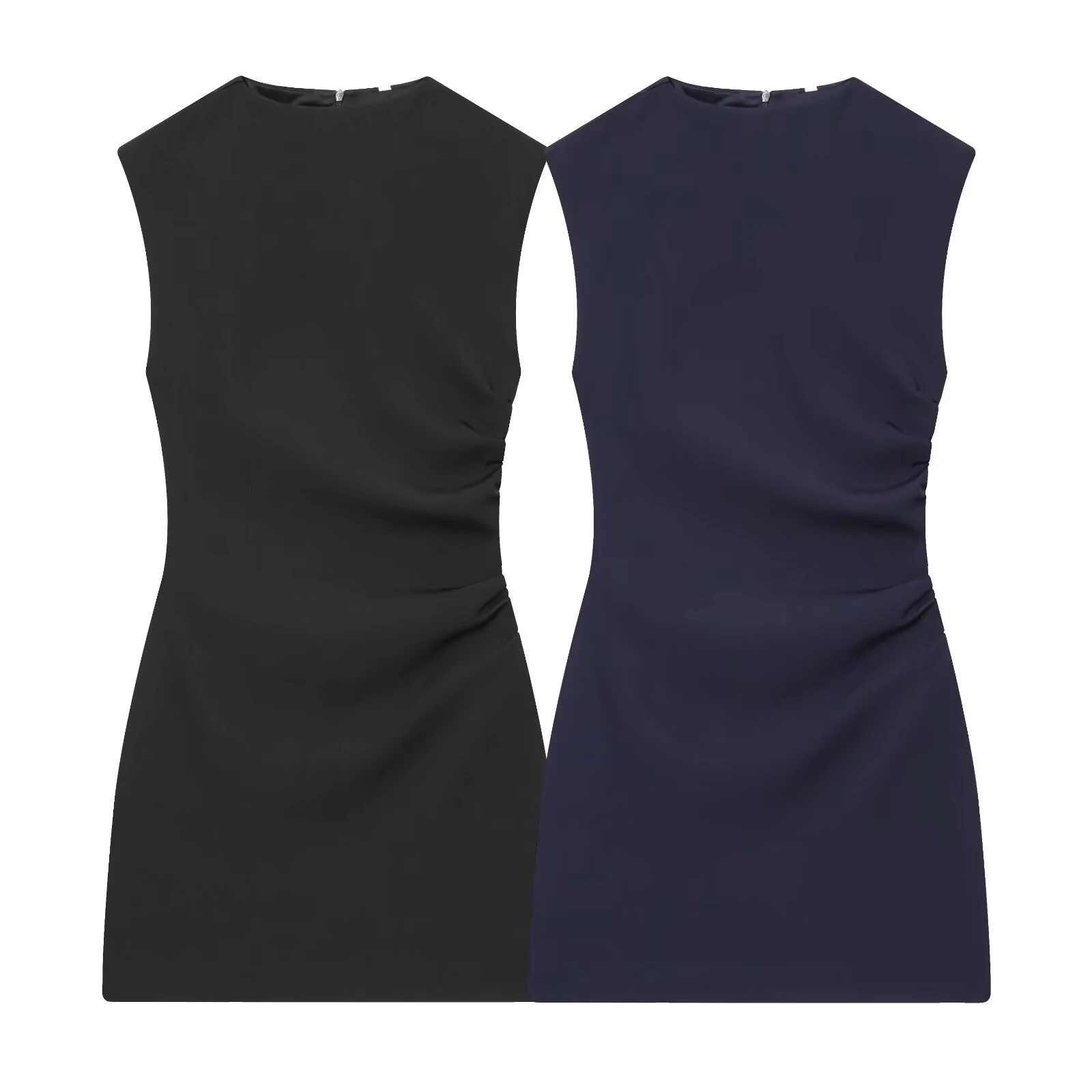 2025 Winter Neues Damen Spicy Girl Fashion Commuter Ärmelloses Slim Fit mit Schulterpolstern Ärmelloses Kleid