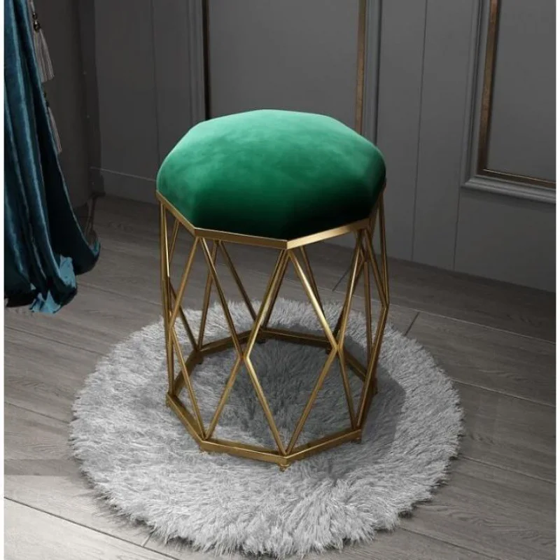 Women\'s Light Luxury Vanity Stool Chair Home Stool Makeup Nail Dresser Bedroom Girls Nail Stool