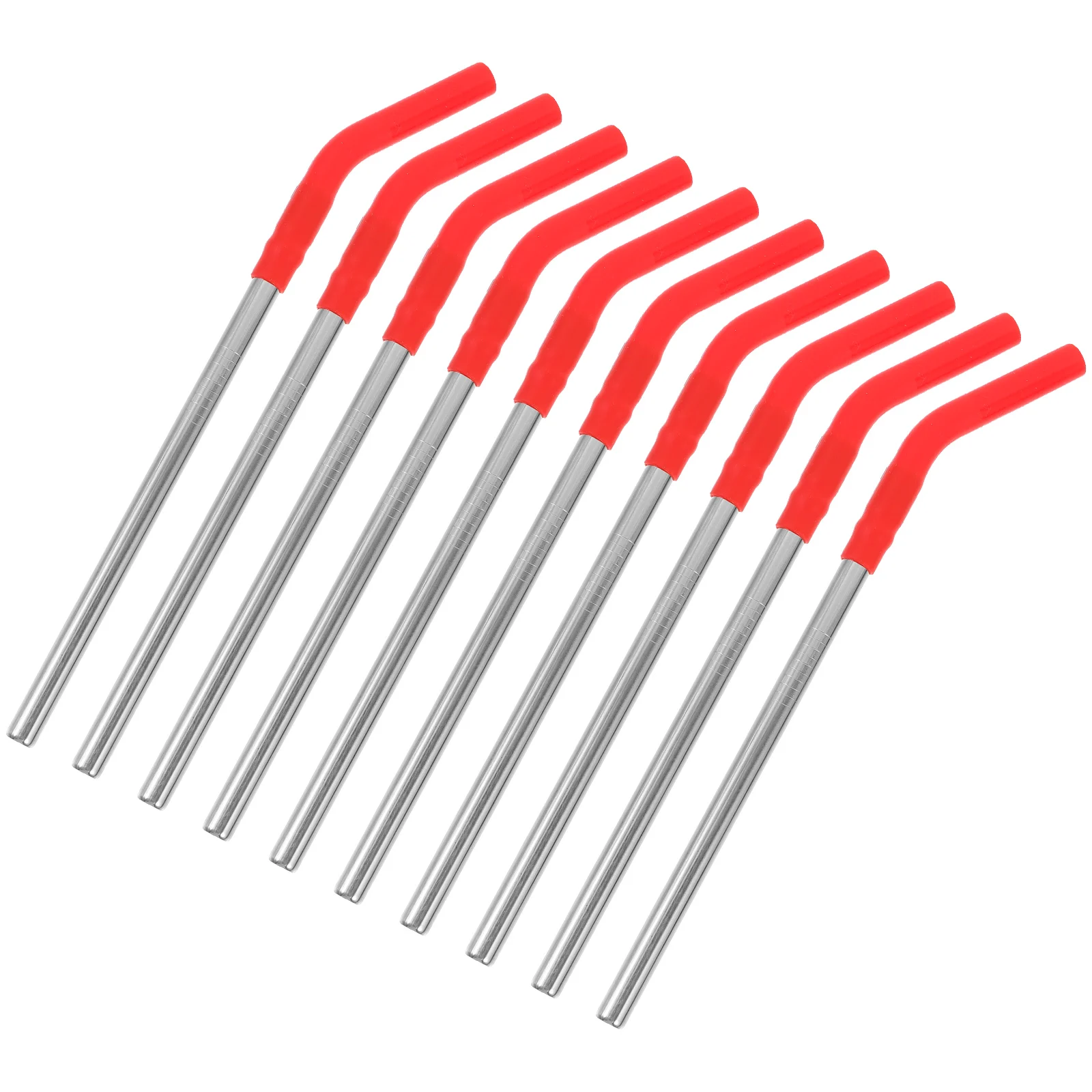 

10 Purple 16CM Stainless Steel Straws Silicone Tips Reusable Metal Drinking Straws for Home Office Travel Camping Kitchen Bar