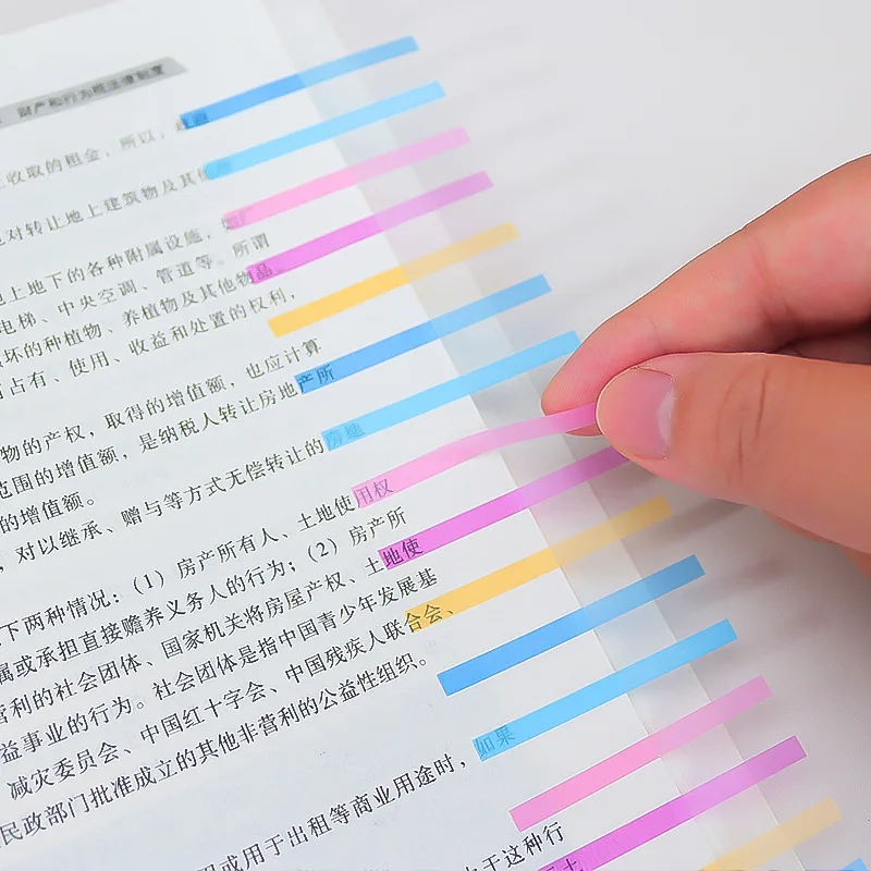 Ultra Thin PET Index Tabs Translucent Fluorescent Sticker N Times Note Student Highlight Marker Colorful Memo Pad School Office