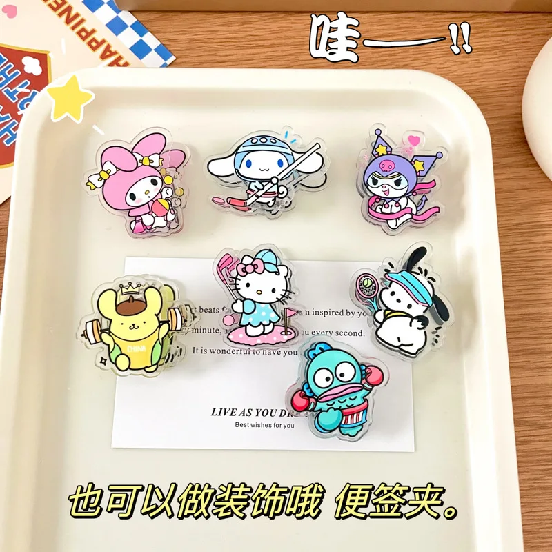 25pcs Sanrio Cute Note Holder Anime Kuromi Melody Sealing Clip High-looking Pp Clip Ins Student Cartoon Stationery Gift