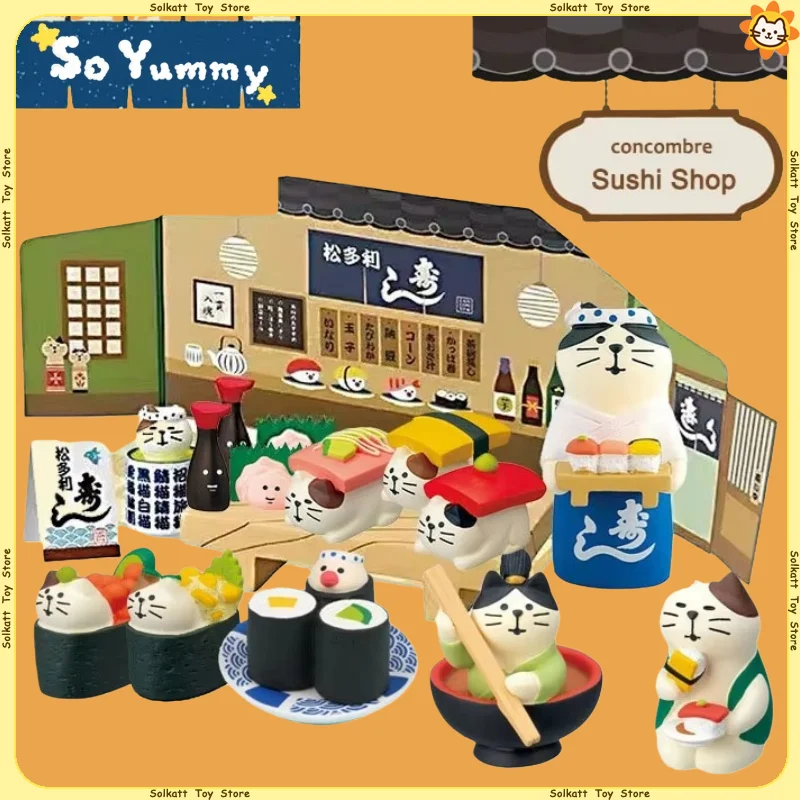 Sushi restaurante Zakka gato estilo japonés DIY dibujos animados alimentos juguetes miniaturas decoración del hogar artesanías de resina de escritorio pequeños adornos