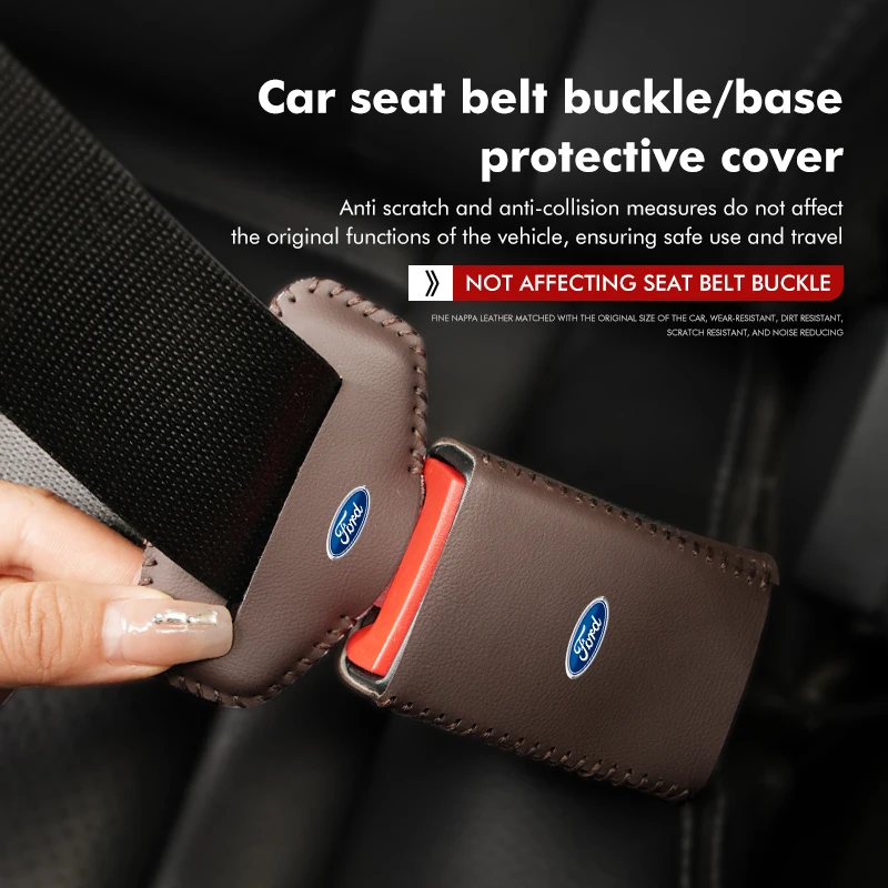 2pcs Car Seat Belt Anti-Scratch Buckle Clip Protector Cover For Ford mk2 mk3 Ranger Mondeo mk4 S-MAX Kuga Mustang Fusion - view 3