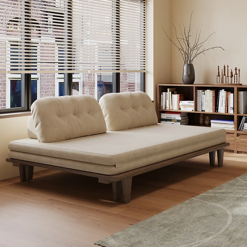 

Full solid wood sofa bed folding double dual-purpose small apartment living room bedroom multi-function
