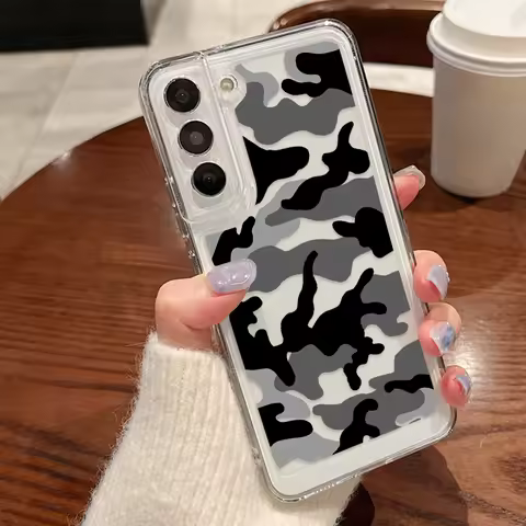 Camouflage Case For Samsung Galaxy S24 S23 Ultra S22 S20 S21 FE A14 A34 A15 A25 A35 A52 A53 A54 A55 5G Cow Zebra Stripe Cover