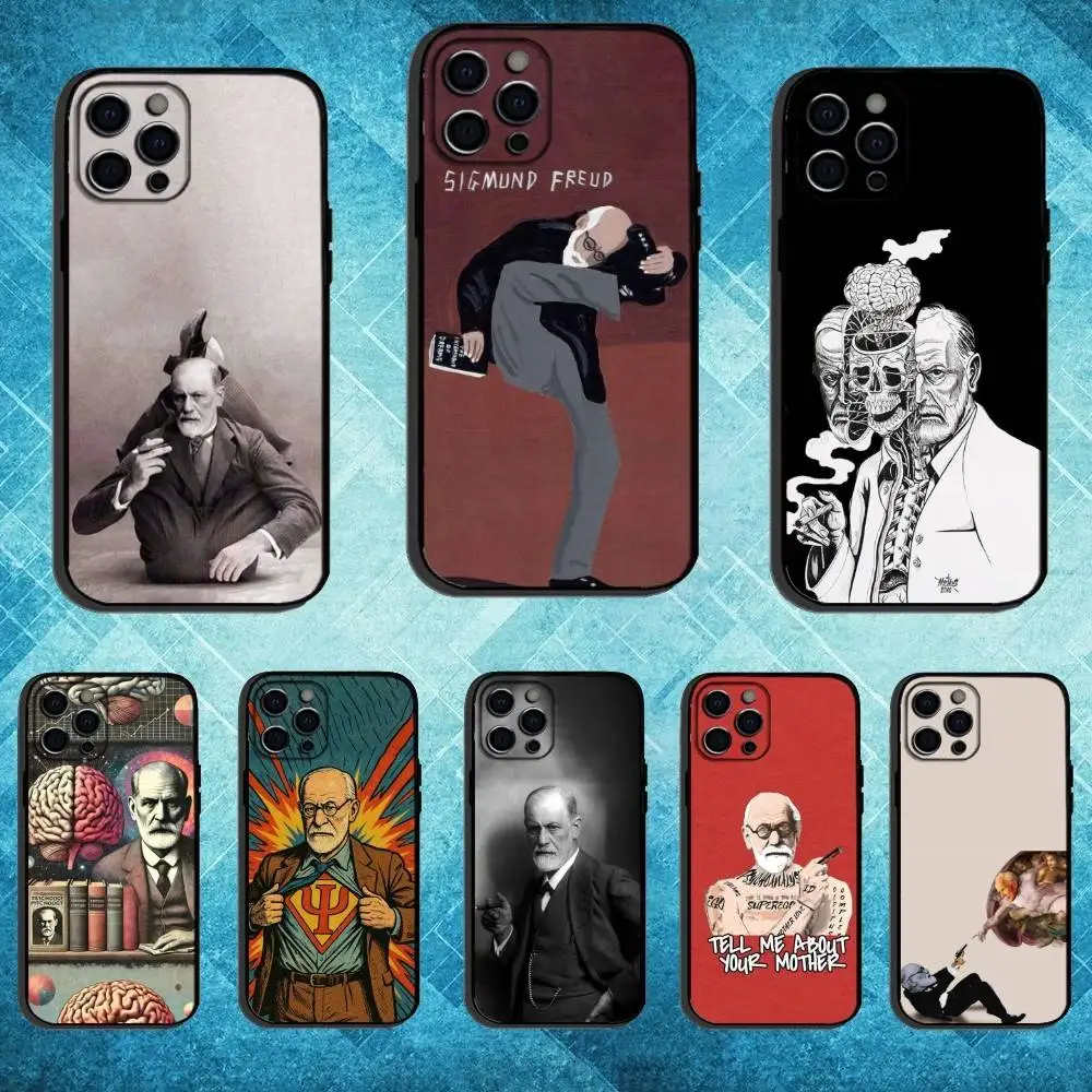

Psychoanalysis Sigmund Freud Phone Case For iPhone17,16,15,14,13,12,11 Plus,Pro Max Soft Black Cover