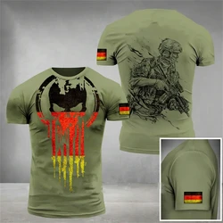 Germany National Flag Camouflage Graphic T Shirt for Men Clothing German Eagle Emblem Camo T-shirt Forest Combat Tee Shirts Tops