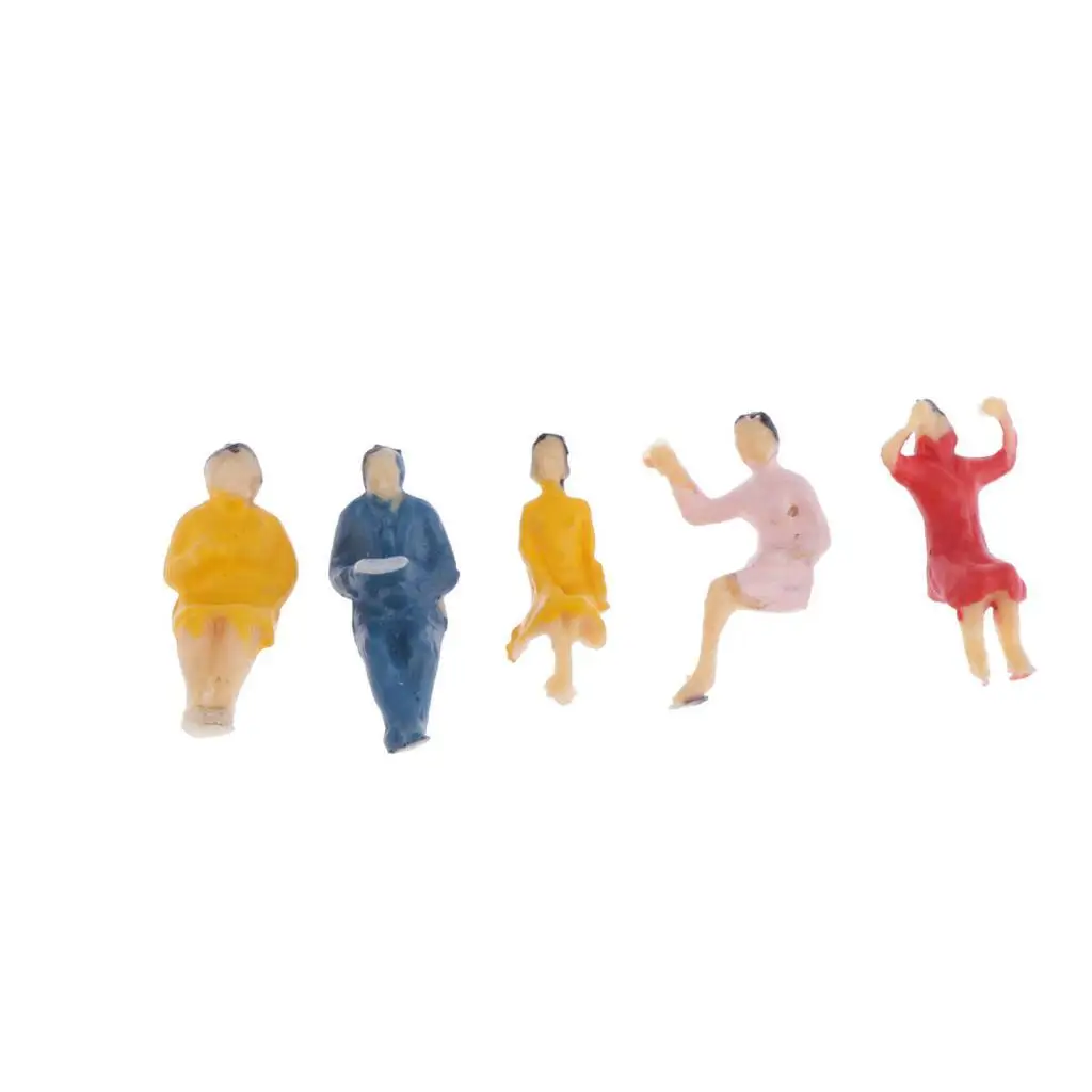 Model Train Accessories HO Scale 1/87 People Figures Painted Plastic for Urban Railway Layout