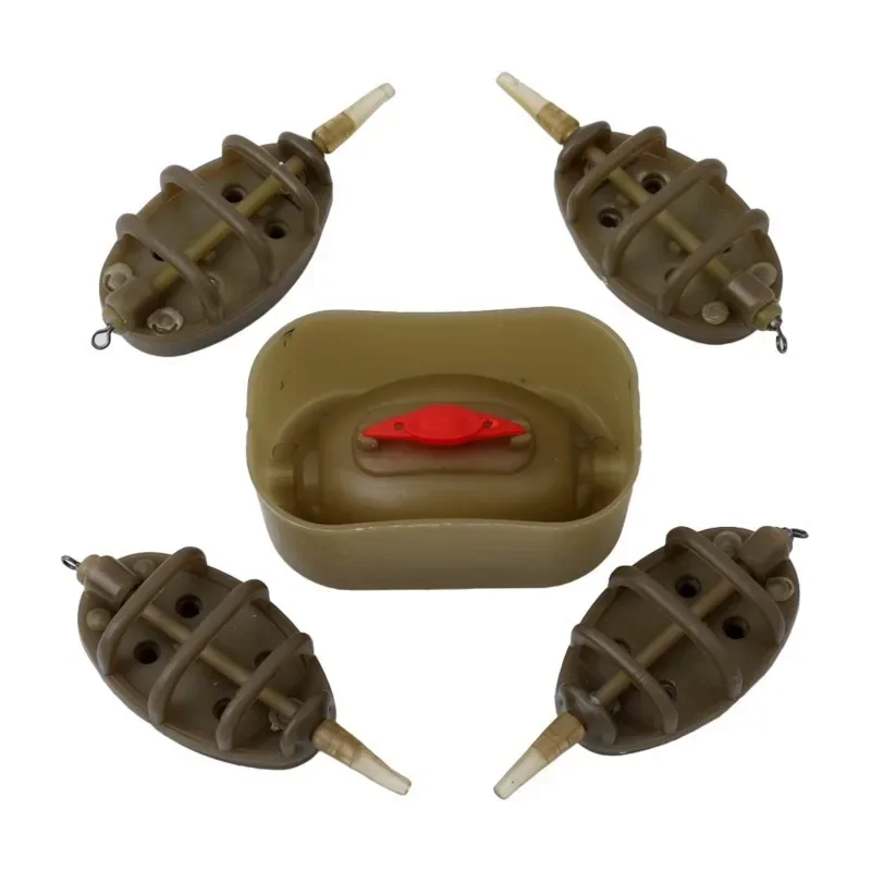 Outdoor Bait Thrower Feeder Plumb Set Bait Carp Mould Fish Tackle Inline Method Fishing Bait Holder Tool Accessory 1 Set