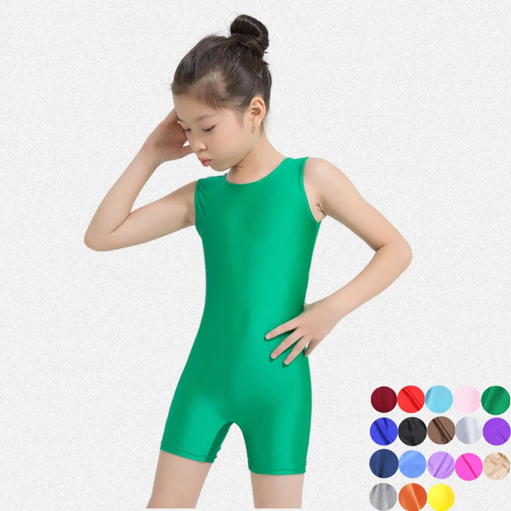 

Girls Ballet Dance Leotard Artistic Skating Tights Biketard Sports Bodysuit Sleeveless Catsuit Unitard Rhythmic Gymnastic Suit