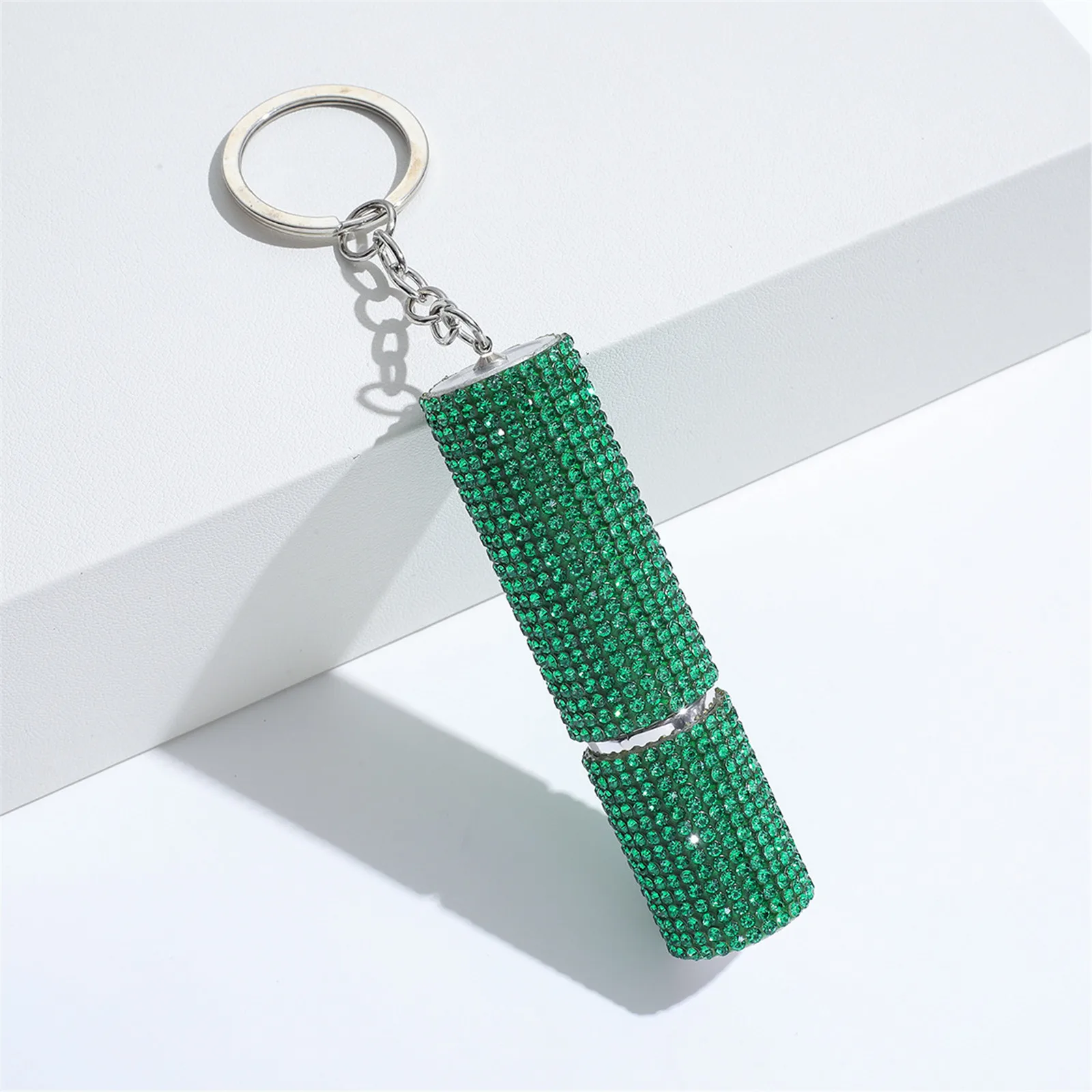 Diamond-encrusted Creative Hot-selling Girls Solid Color Perfume Bottle Keychain Exquisite Portable Push-type Bottle