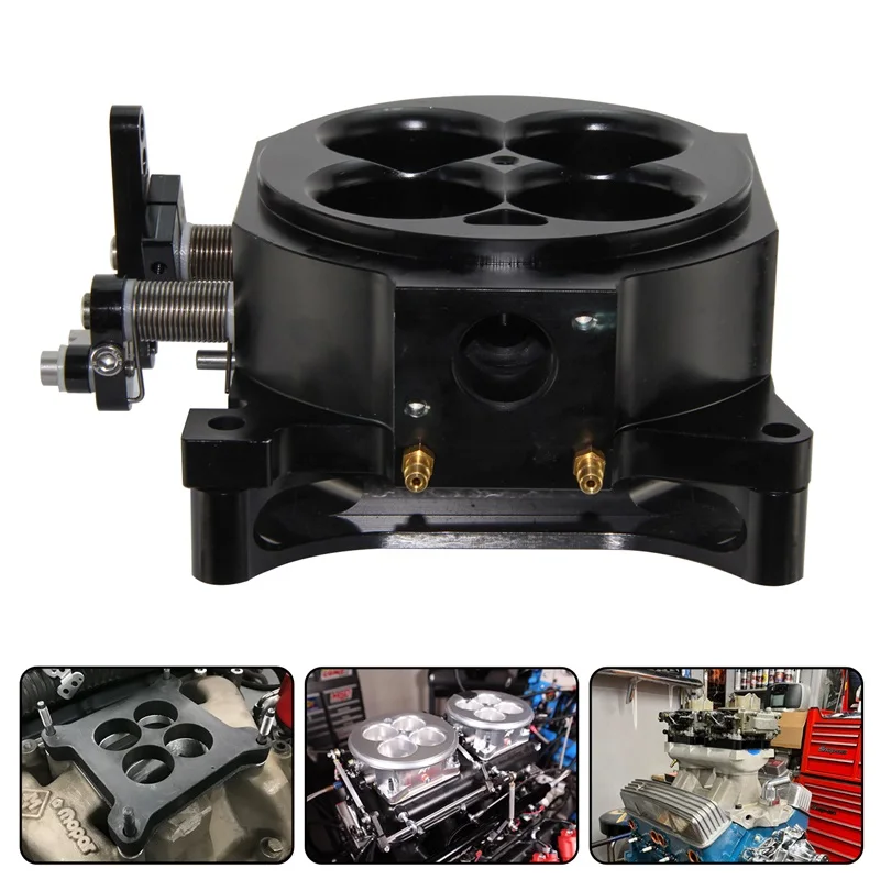 1000Cfm 4 برميل 1.75 بوصة أسطوانة أساسية 4150 شفة المكربن خنق الجسم المصبوب + 1 "فاصل المكربن تشيفي جي إم