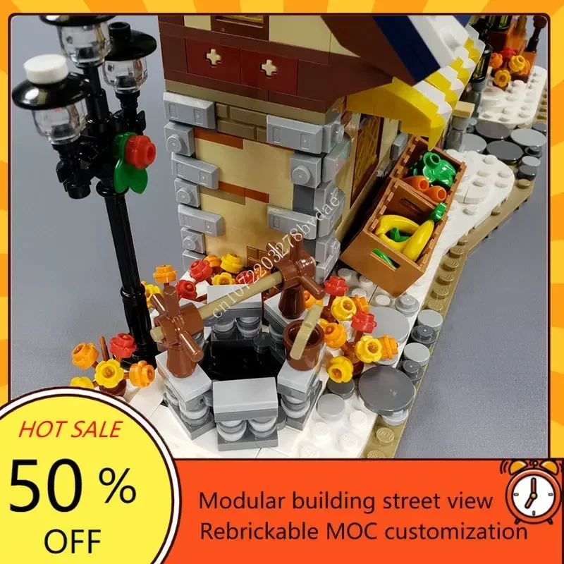 1454 個冬食料品店モジュラー MOC クリエイティブストリートビューモデル建築 DIY 教育カスタムパズル組立モデルおもちゃギフト
