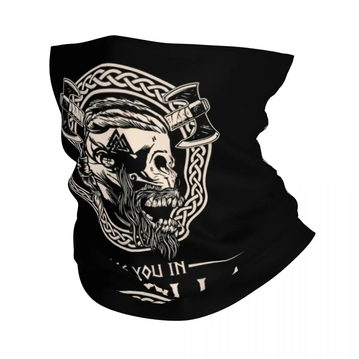 

See You In Valhalla Bandana Winter Neck Warmer Men Windproof Wrap Face Scarf Norse Gaiter Headband