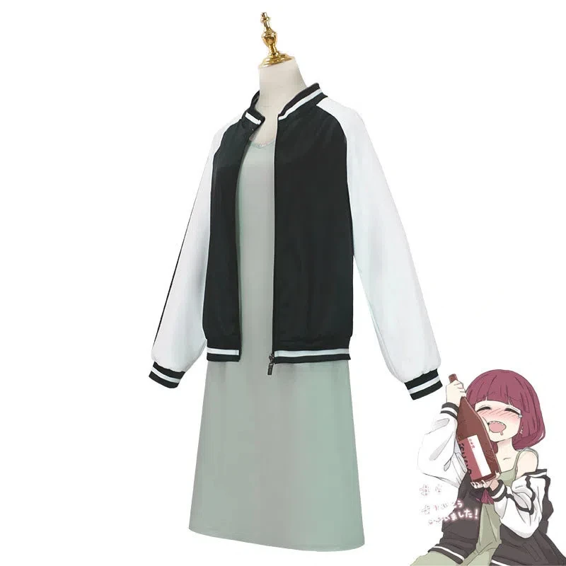 Аниме Bocchi Le Rocher! Униформа 35,aire, косплей Hiroi Kikuri, тянуть бейсбол, манто, размера à bretelles vert haricot