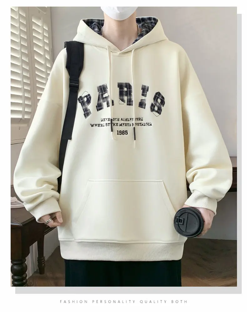 Modische Herren Casual Baumwoll-Hoodies Frühling Herbst Sport Outdoor Kapuzenpullover Streetwear Pullover Jugend Top Hoody Kleidung – Detail 15