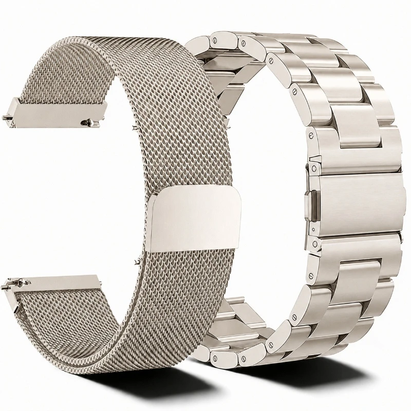 Magnetisches Milanese-Mesh-Armband & Metall-Gliederarmband aus Edelstahl 20/22mm für Herren und Damen Smartwatch-Zubehör