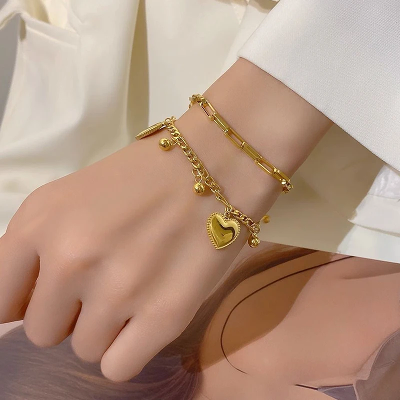 أزياء الحب فراشة تصميم هندسي قلادة سوار المرأة التيتانيوم الصلب لا يتلاشى مجوهرات عيد الحب هدية عيد ميلاد