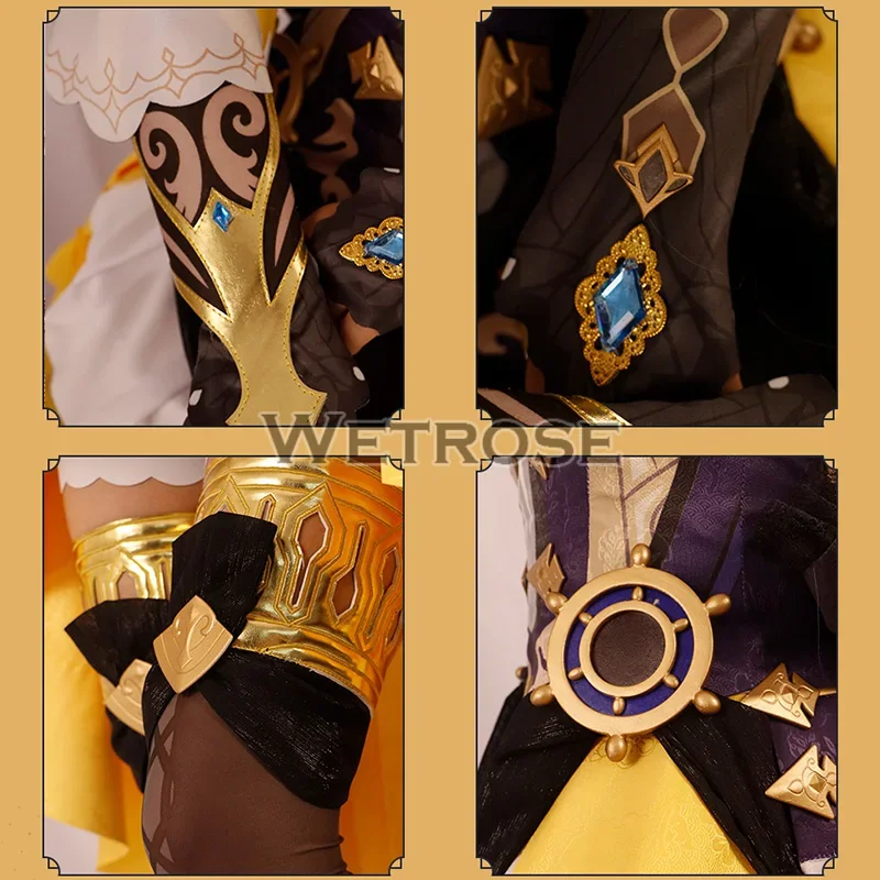 【Wetrose】In Stock Navia SR/SSR Cosplay Costume Fontaine Strap by Rosula Genshin Impact New Нави❤Naviya Nabia Set Wig Hat Rose