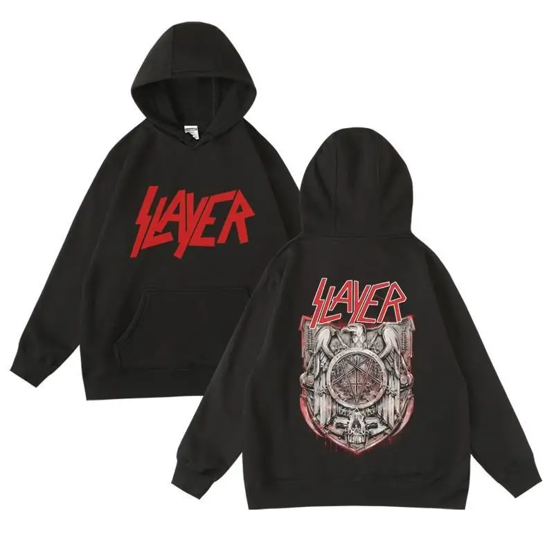 

European and American Metal Rock Band SLAYER Killer Peripheral Clothing Hooded Jumper for Men and Women Fall Winter