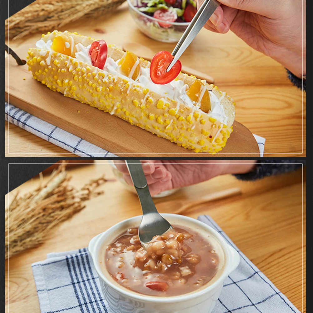 

Stainless Steel Mini Tasting Spoon Chopsticks Forceps Rust Free Lightweight Portable Spoon Kitchen Hotel Restaurant