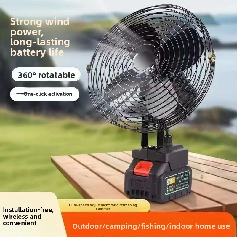 

Беспроводной вентилятор с литиевой батареей, длительное время работы от аккумулятора, перезаряжаемый, мощный фен, вентилятор для кемпинга и улицы